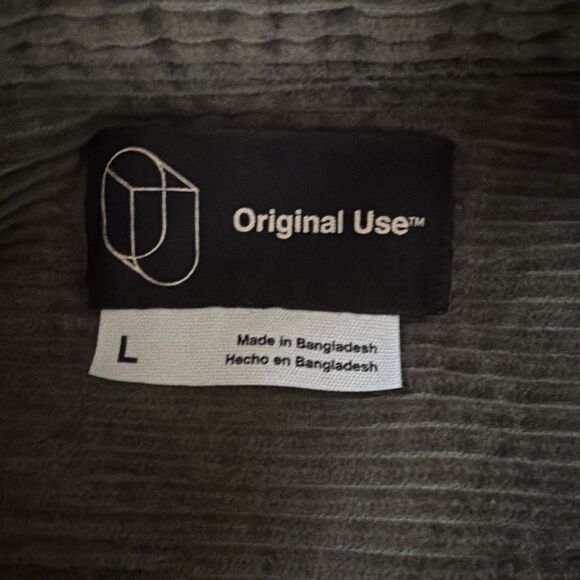 Original Use Women’s Long Sleeve corduroy Large Green Button Down Shirt - Picture 2 of 6